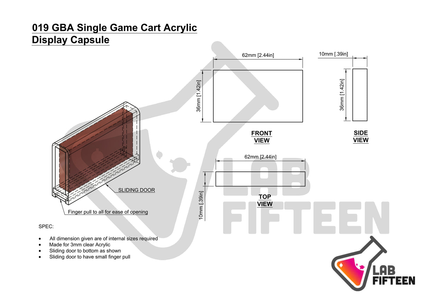 Game Boy Advance Game Cart - Display Capsule