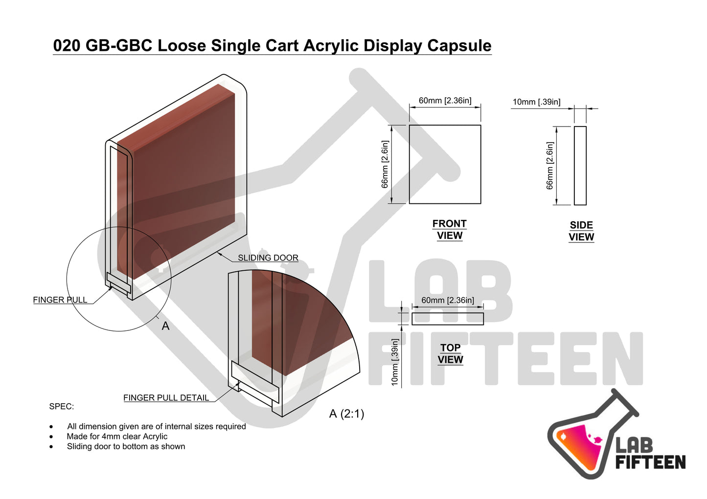 Game Boy Game Cart - Display Capsule