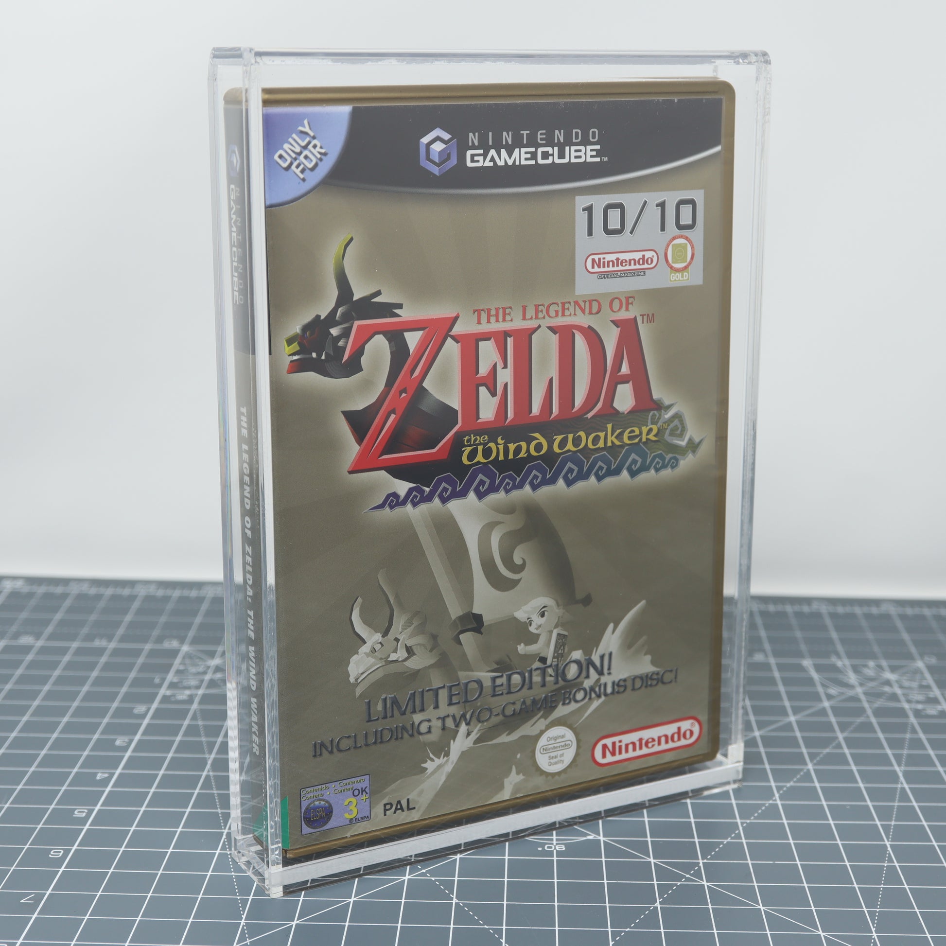 Lab Fifteen Co custom acrylic display capsule for nintendo gamecube zelda windwaker front cover