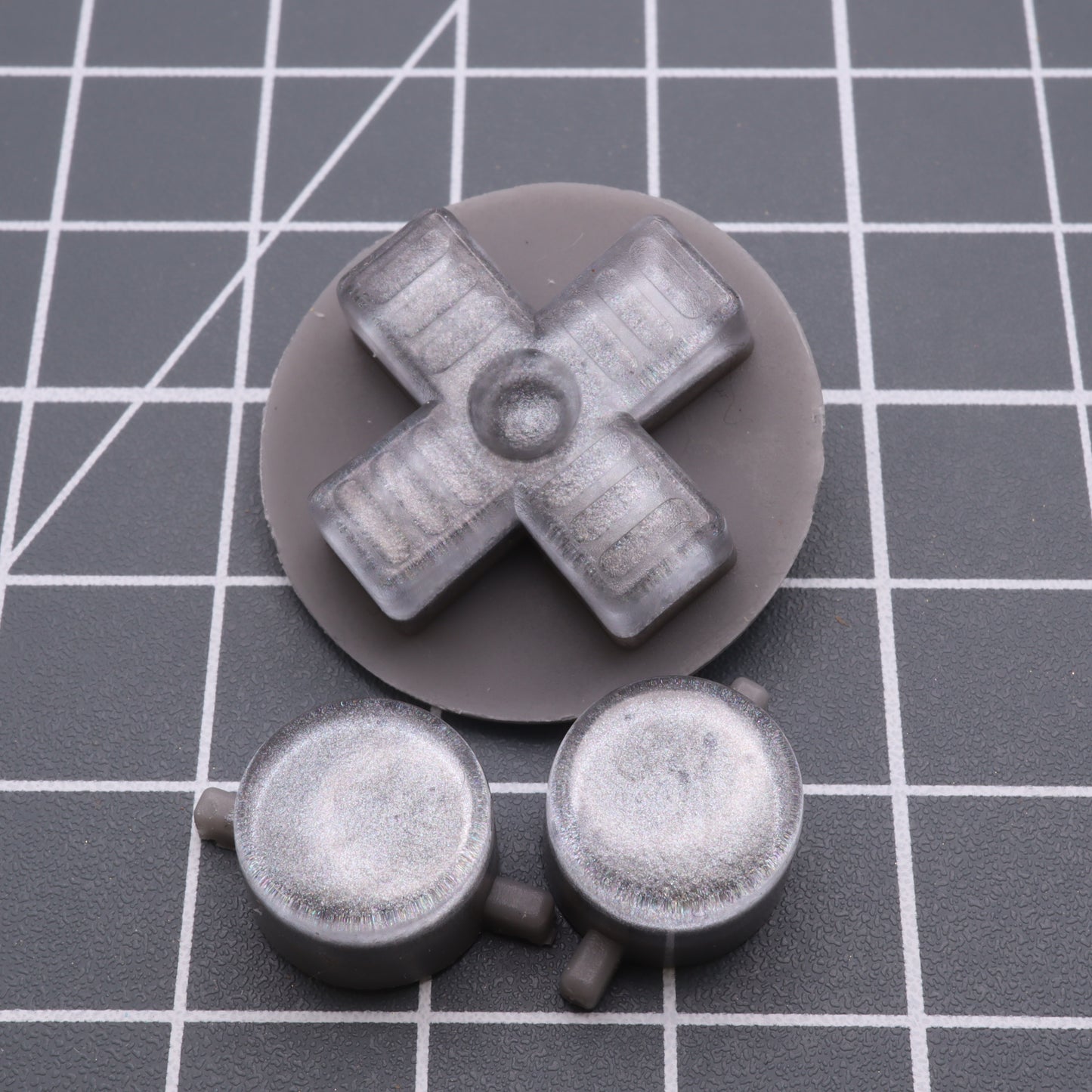 Game Boy DMG - Custom Button - Metallic Silver