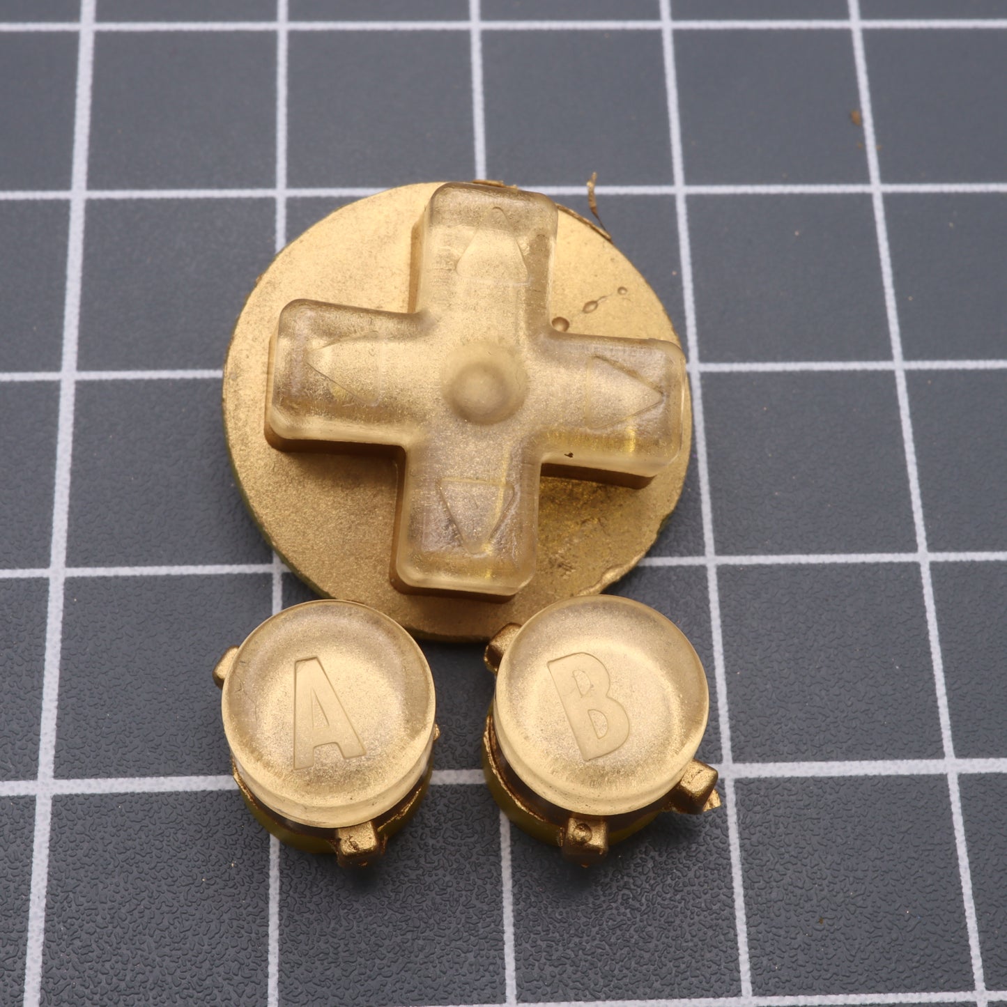 Game Boy Advance - Custom Buttons - Metallic Gold