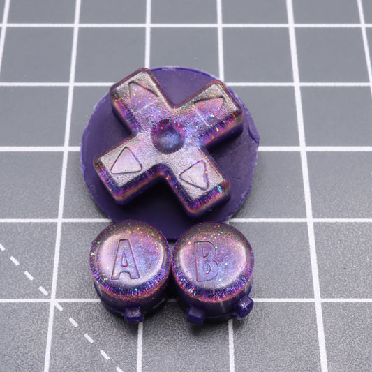 Game Boy Advance - Custom Buttons - Cosmic Purple