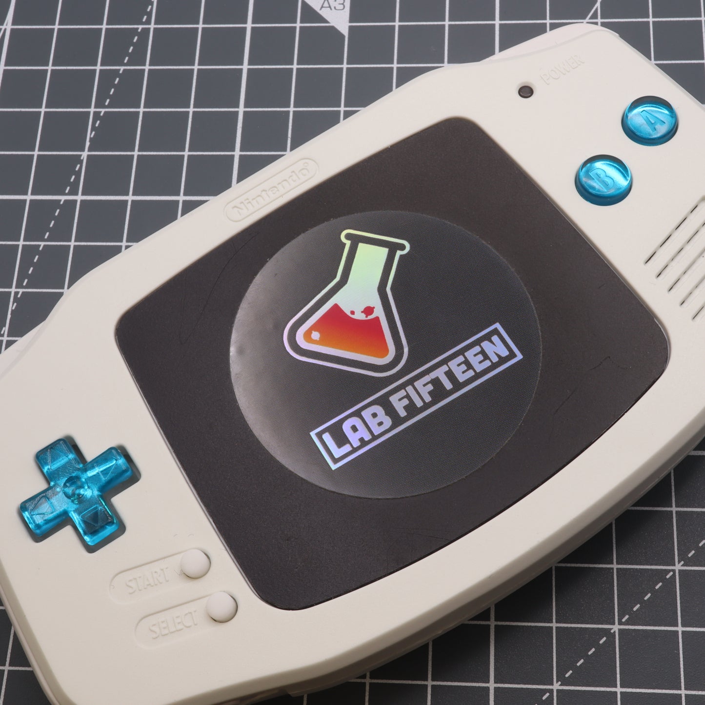 Game Boy Advance - Custom Buttons - Chrome Blue