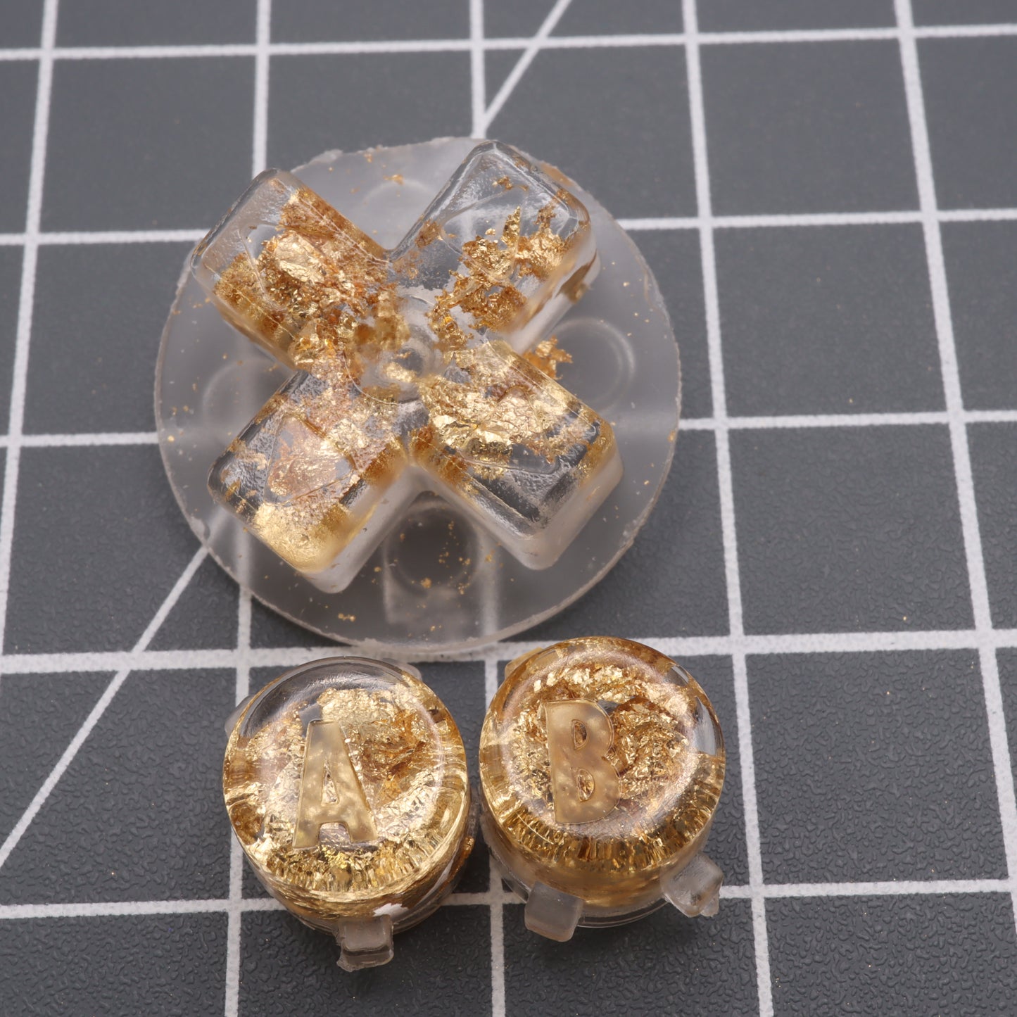 Game Boy Advance - Custom Buttons - Gold Flake