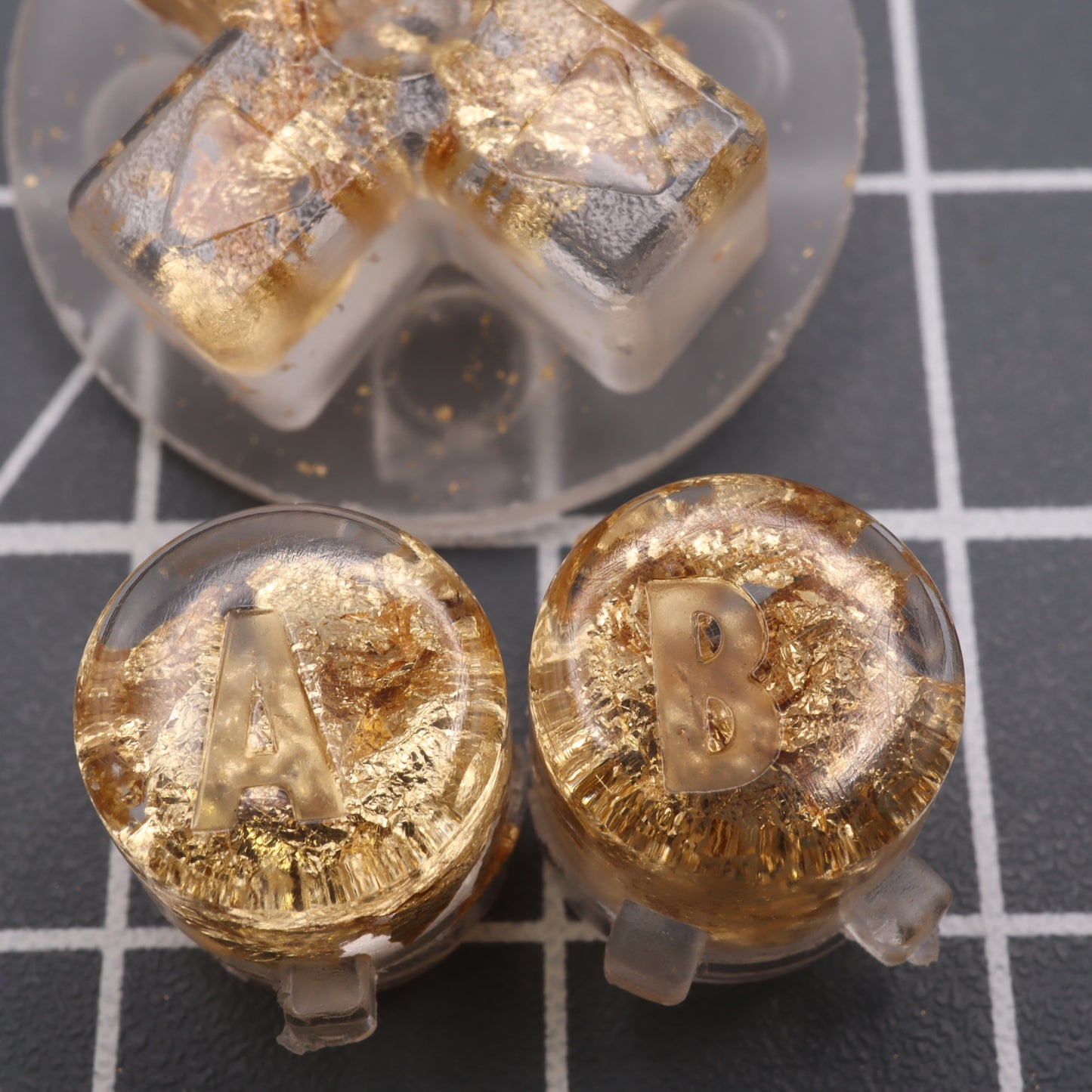 Game Boy Advance - Custom Buttons - Gold Flake