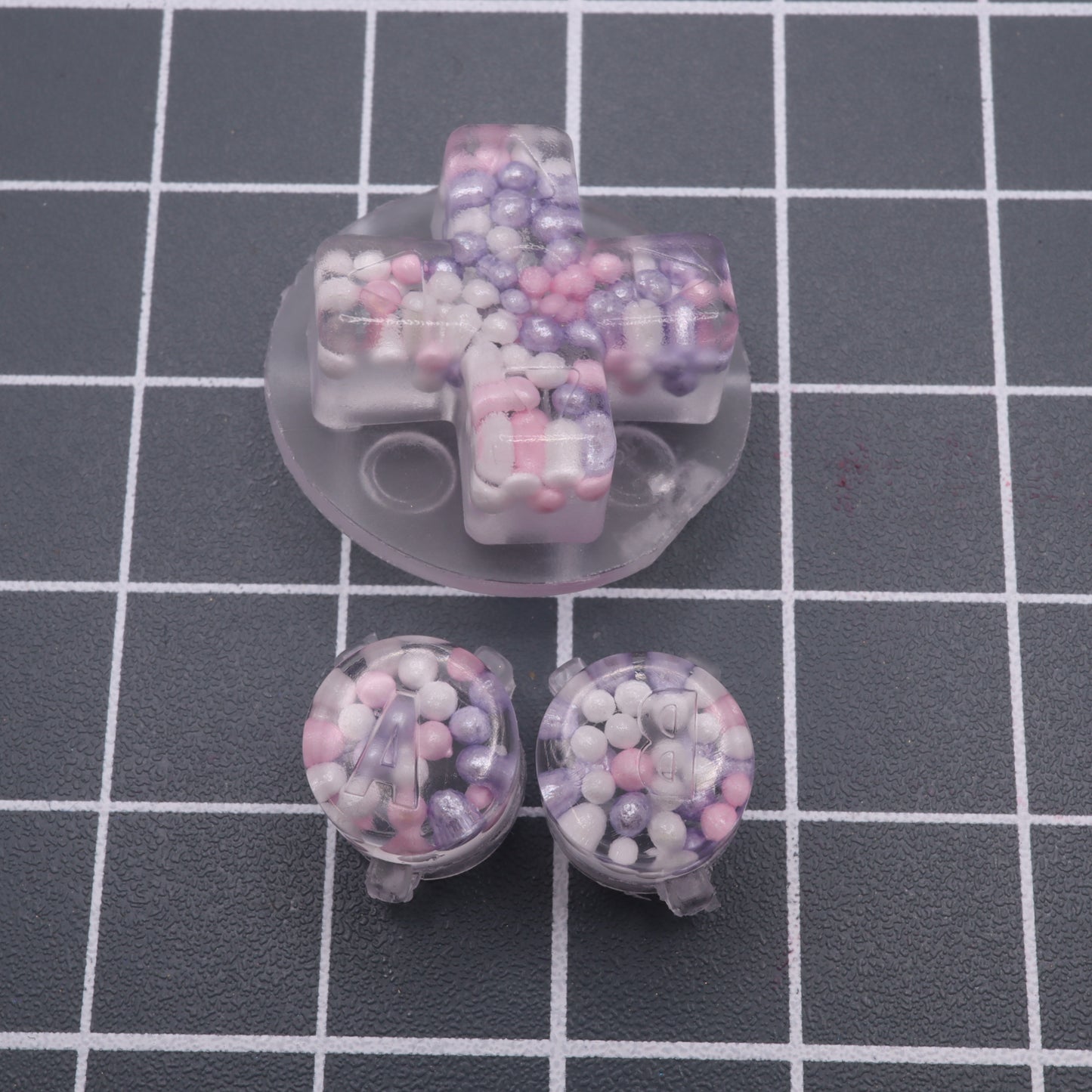 Game Boy Advance - Custom Buttons - Purple Sugar Pearls