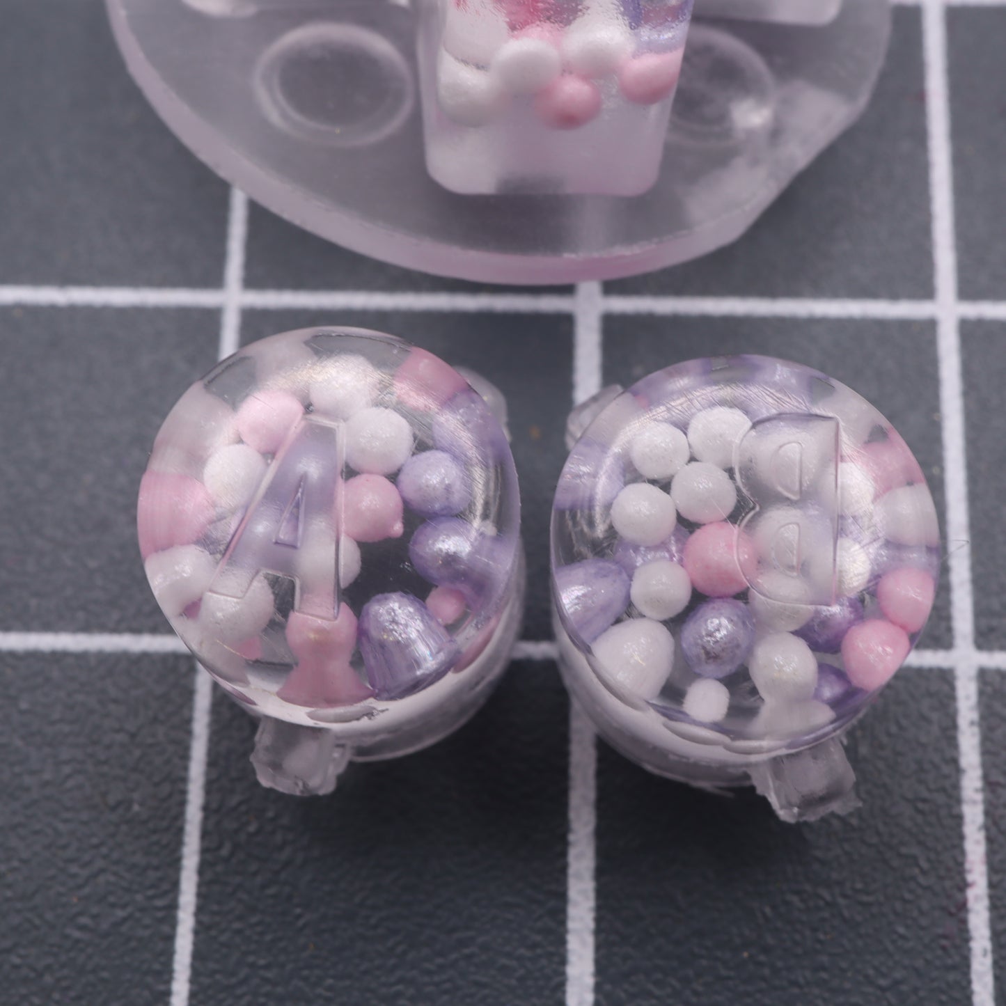 Game Boy Advance - Custom Buttons - Purple Sugar Pearls
