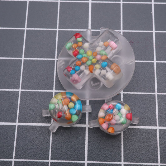 Game Boy Color - Custom Button - Rainbow Sugar Pearls