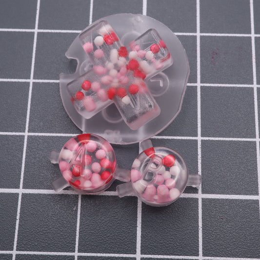 Game Boy Color - Custom Button - Pink Sugar Pearls