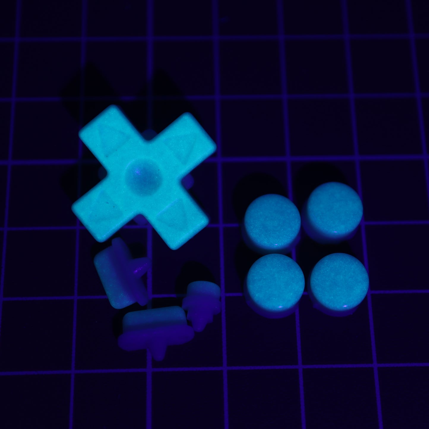 Miyoo Mini Plus - Custom Buttons - Glow Aqua