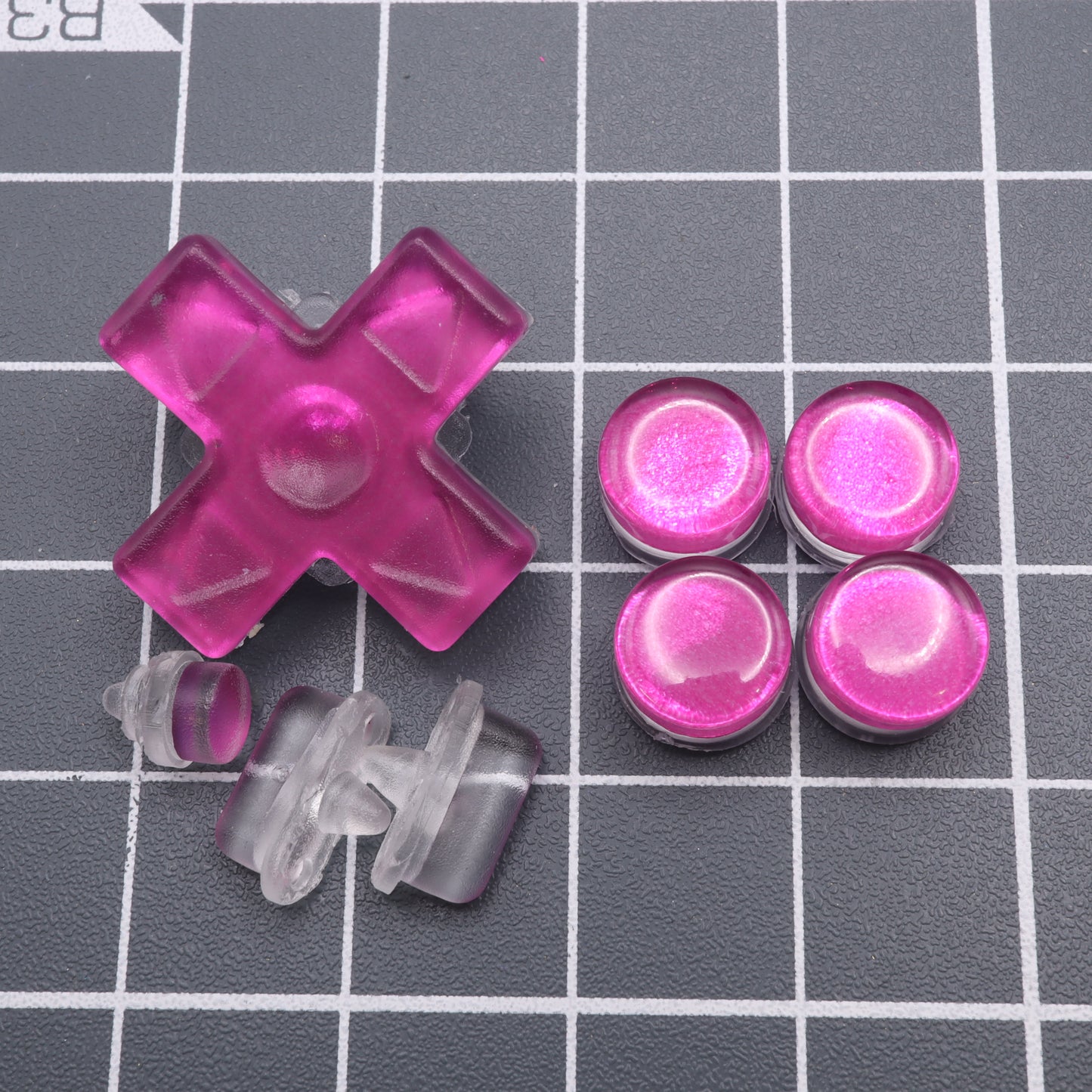 Miyoo Mini Plus - Custom Buttons - Chrome Pink