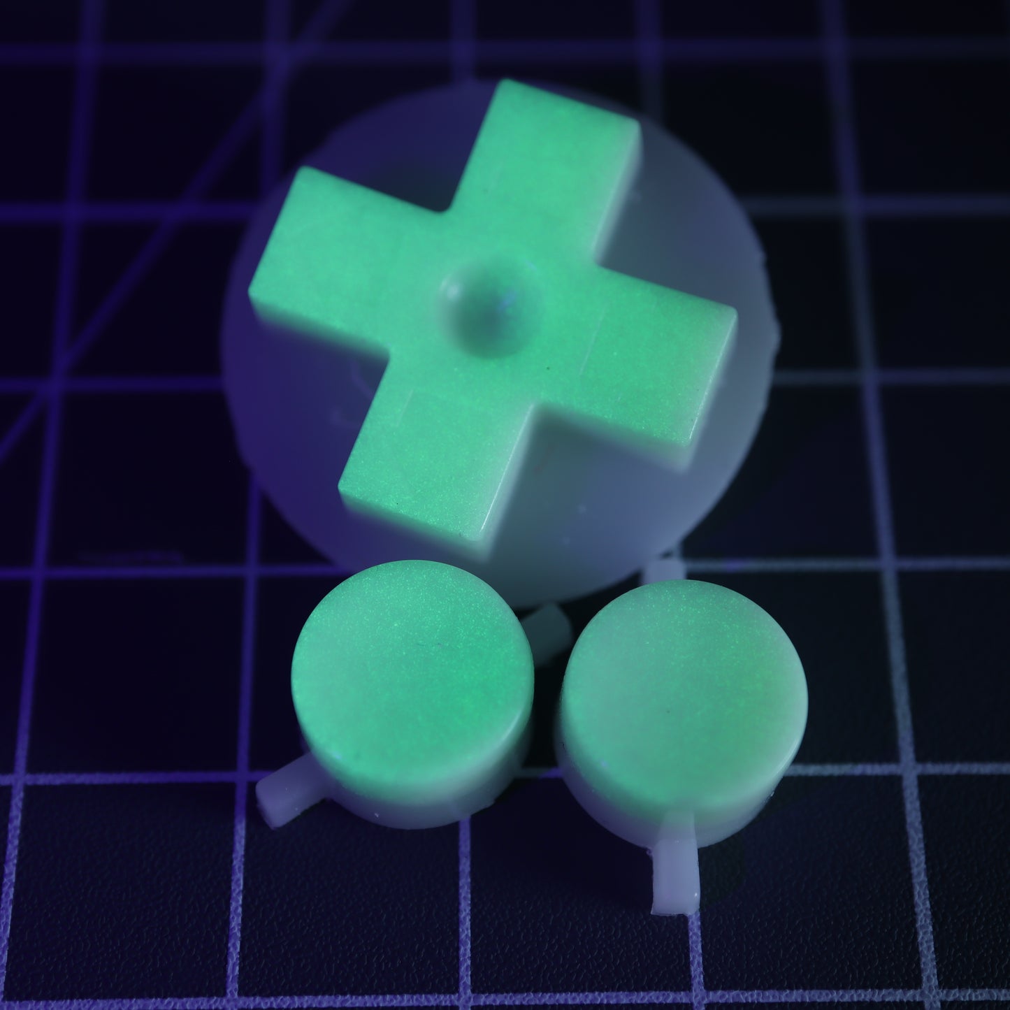 Nintendo NES - Custom Button - GITD Green