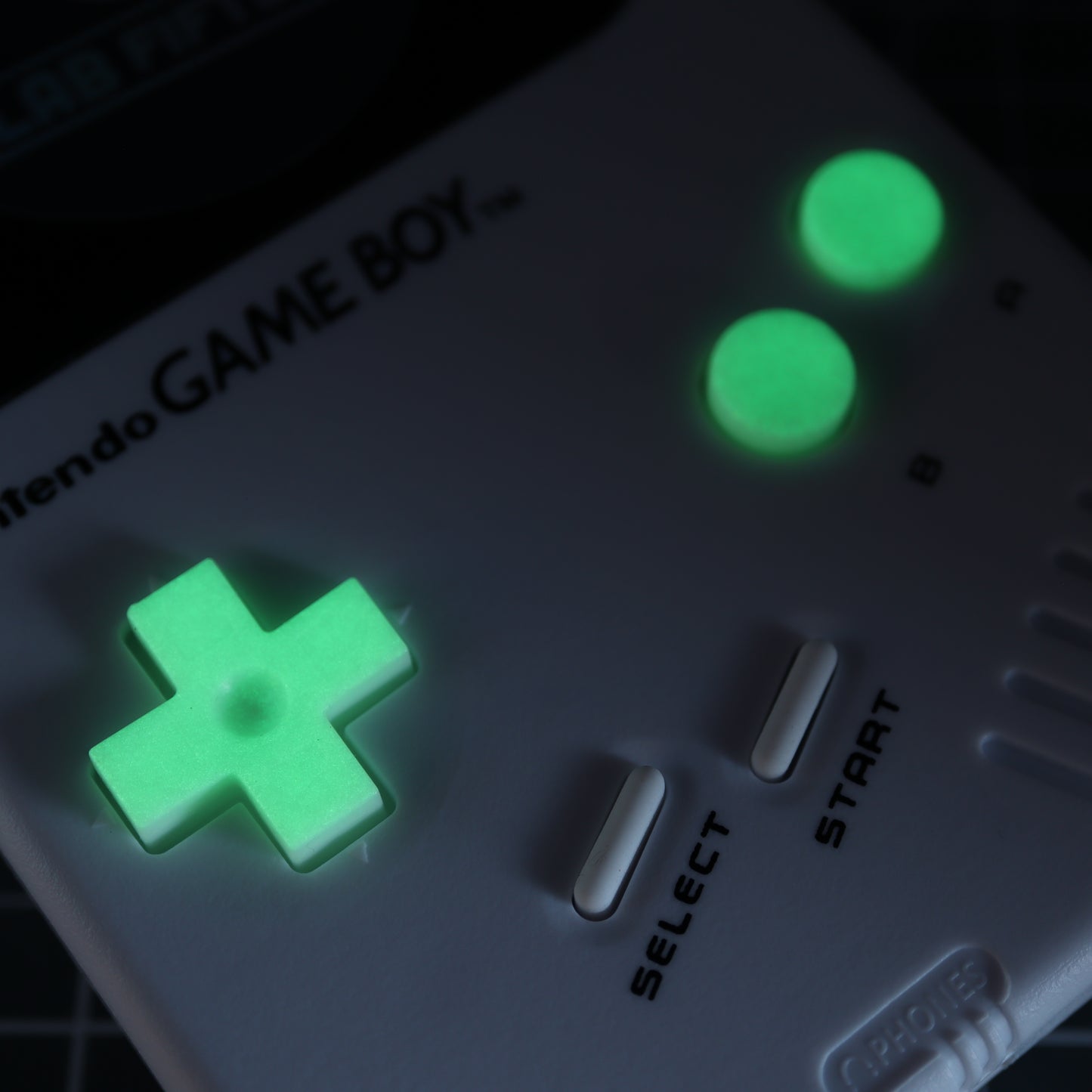 Nintendo NES - Custom Button - GITD Green