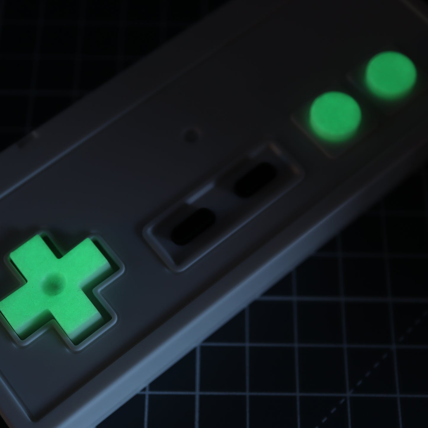 Nintendo NES - Custom Button - GITD Green