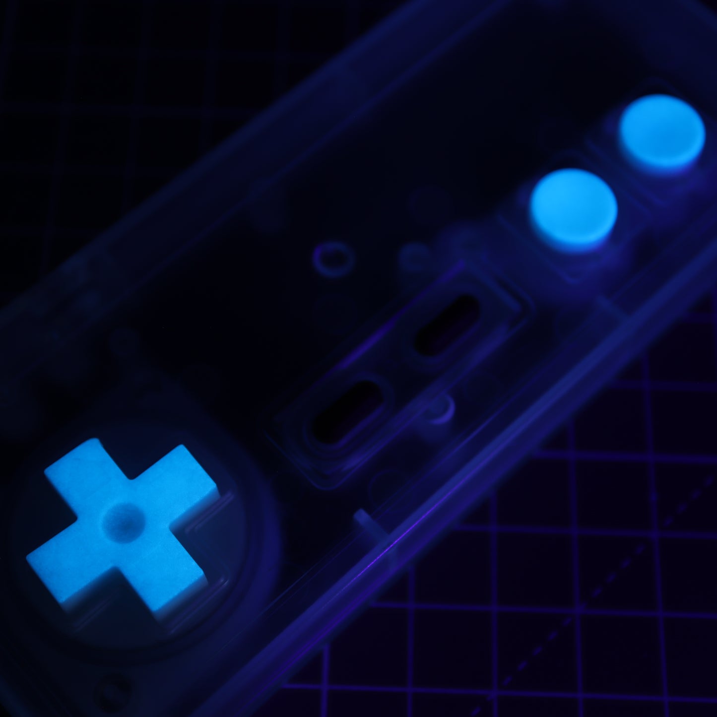 Nintendo NES - Custom Button - GITD Blue