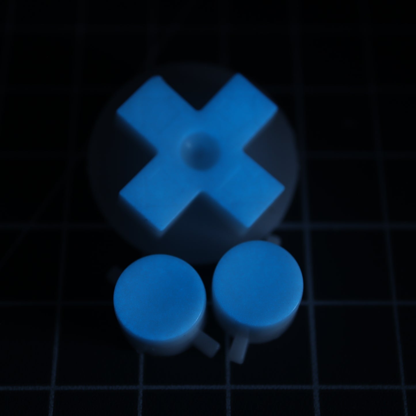 Nintendo NES - Custom Button - GITD Blue