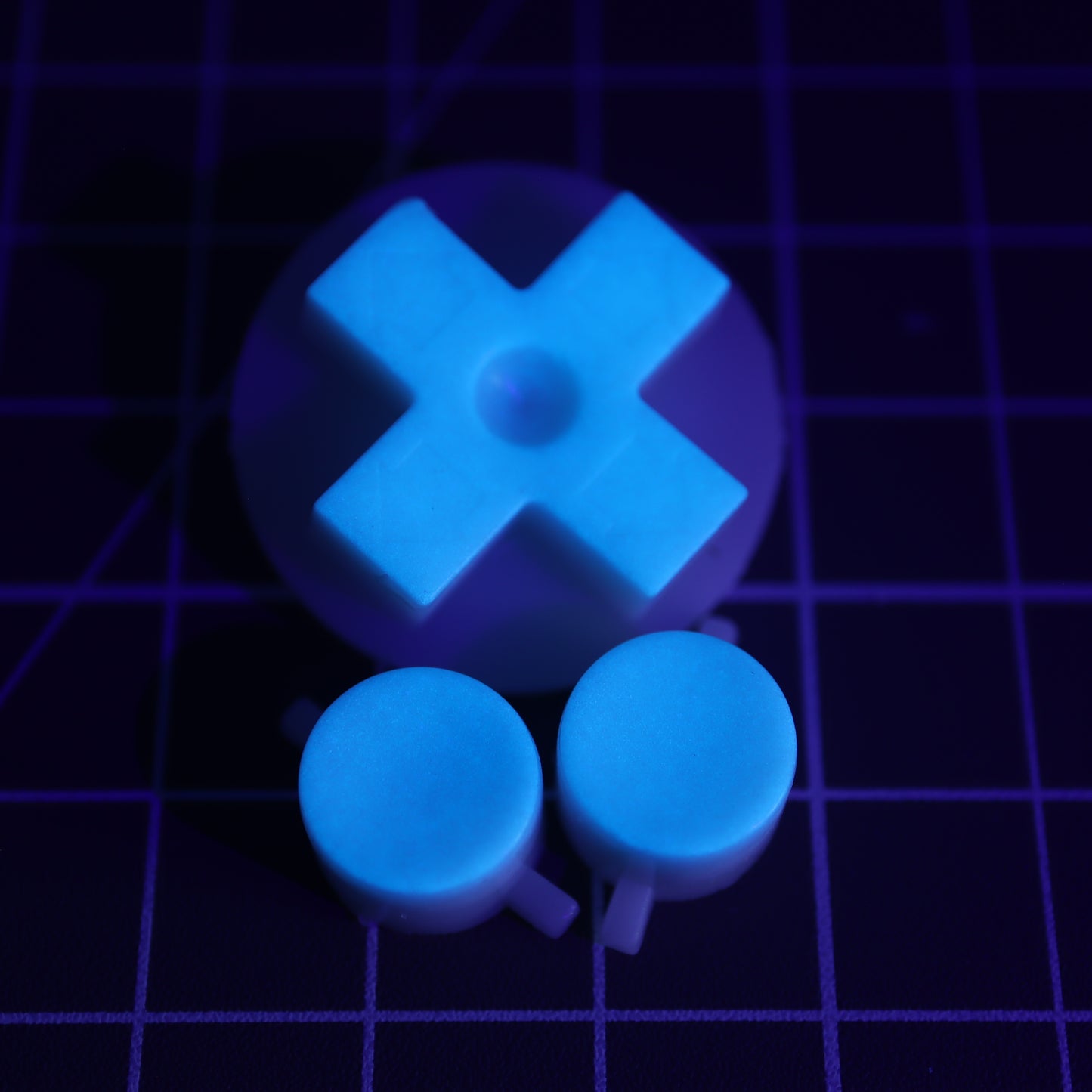 Nintendo NES - Custom Button - GITD Blue