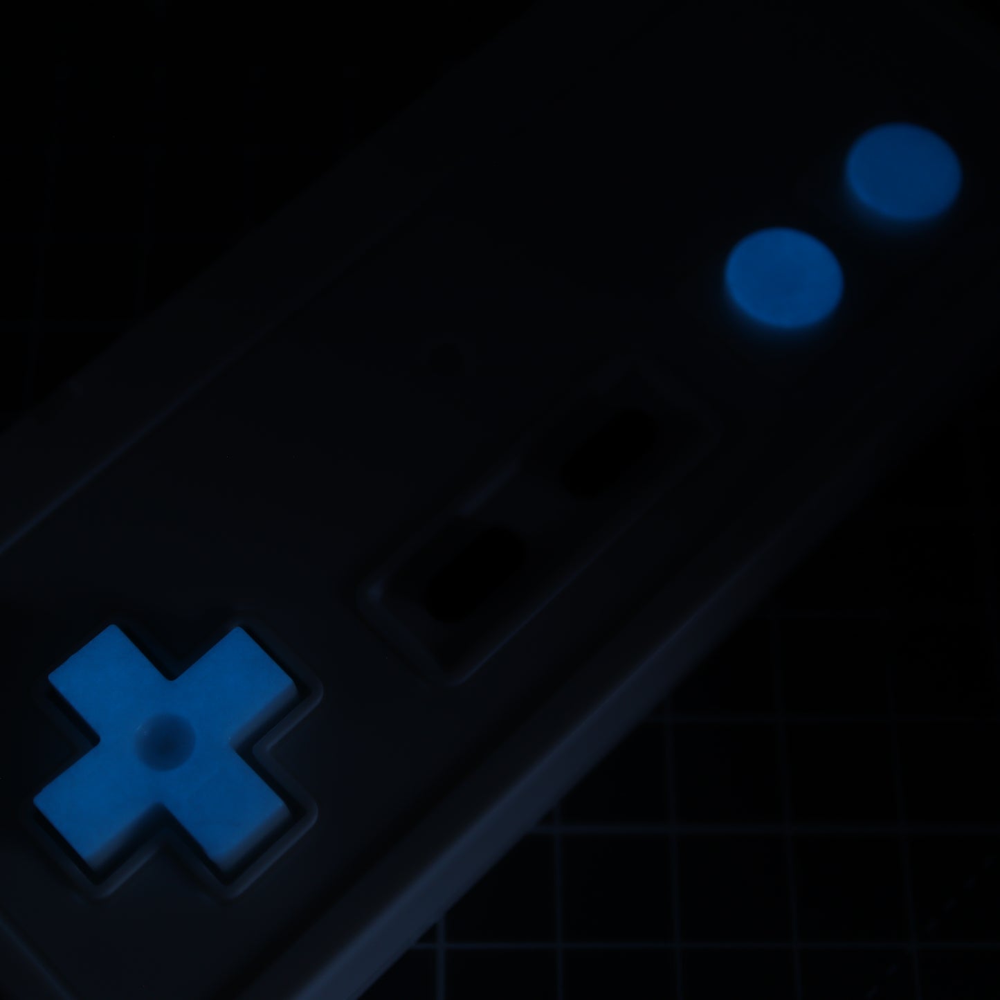 Nintendo NES - Custom Button - GITD Blue