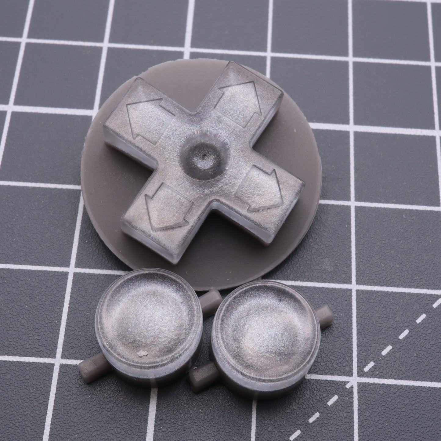 Nintendo NES - Custom Button - Metallic Silver