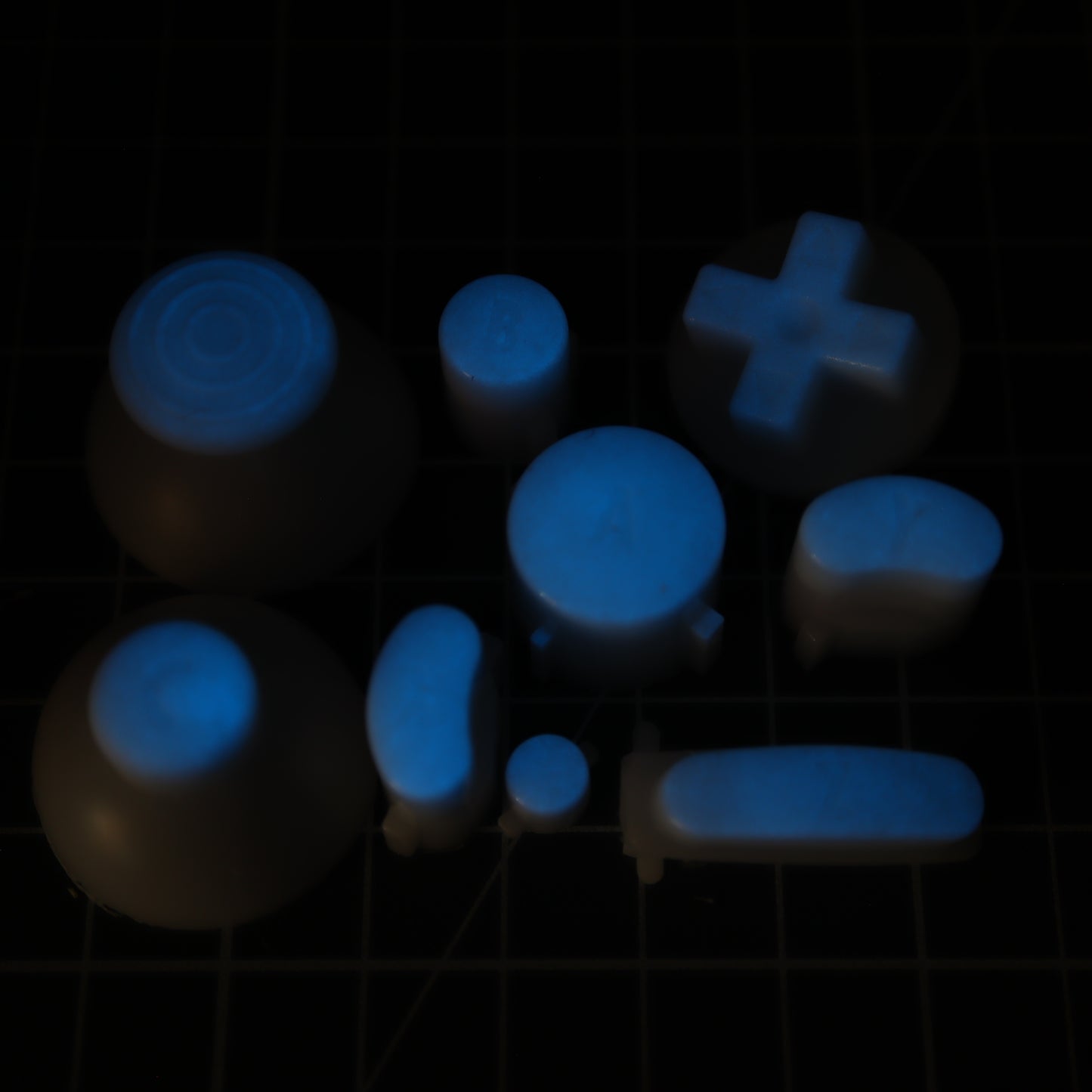 GameCube - Custom Button - GITD Blue