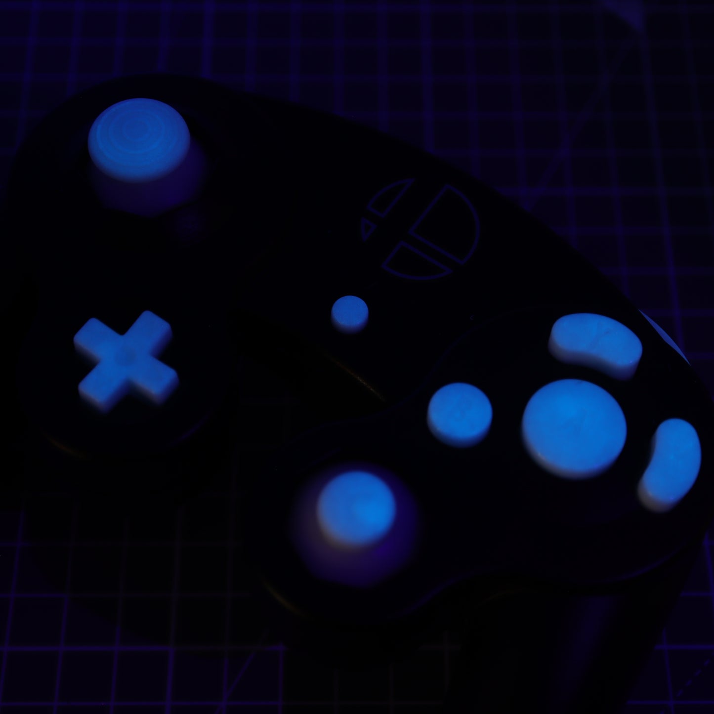 GameCube - Custom Button - GITD Blue