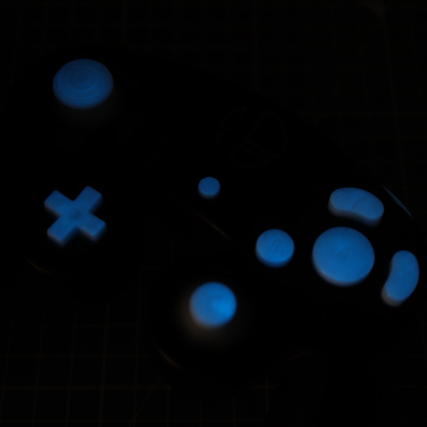 GameCube - Custom Button - GITD Blue