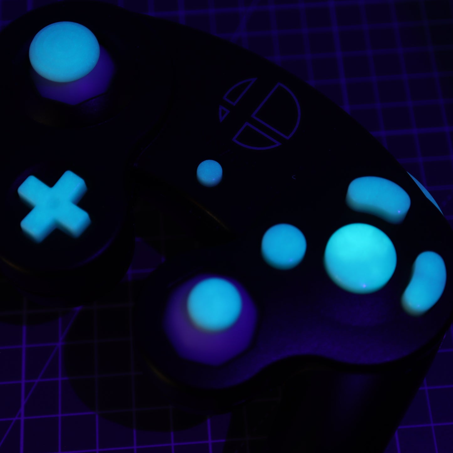 GameCube - Custom Button - GITD Aqua