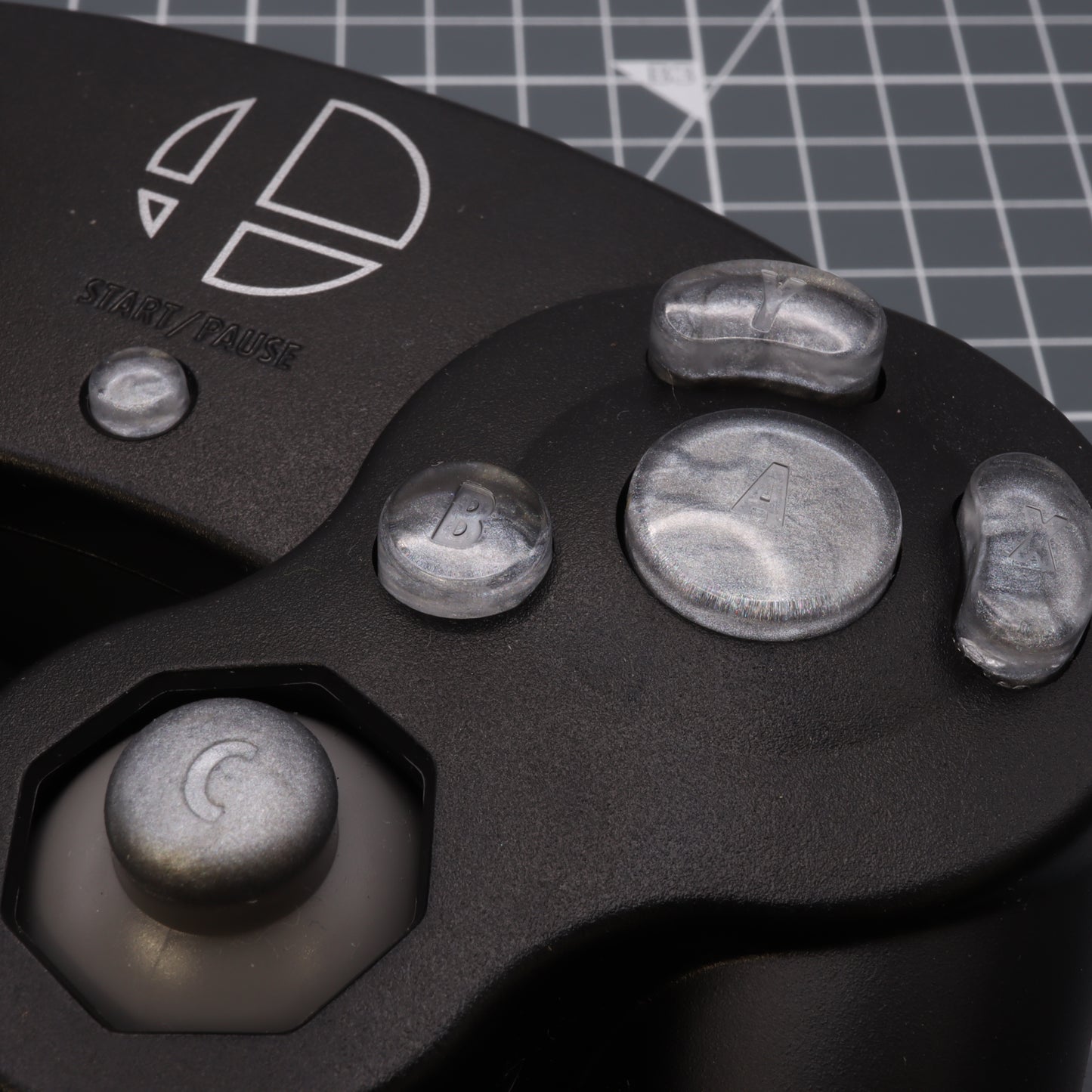 GameCube - Custom Button - Metallic Silver