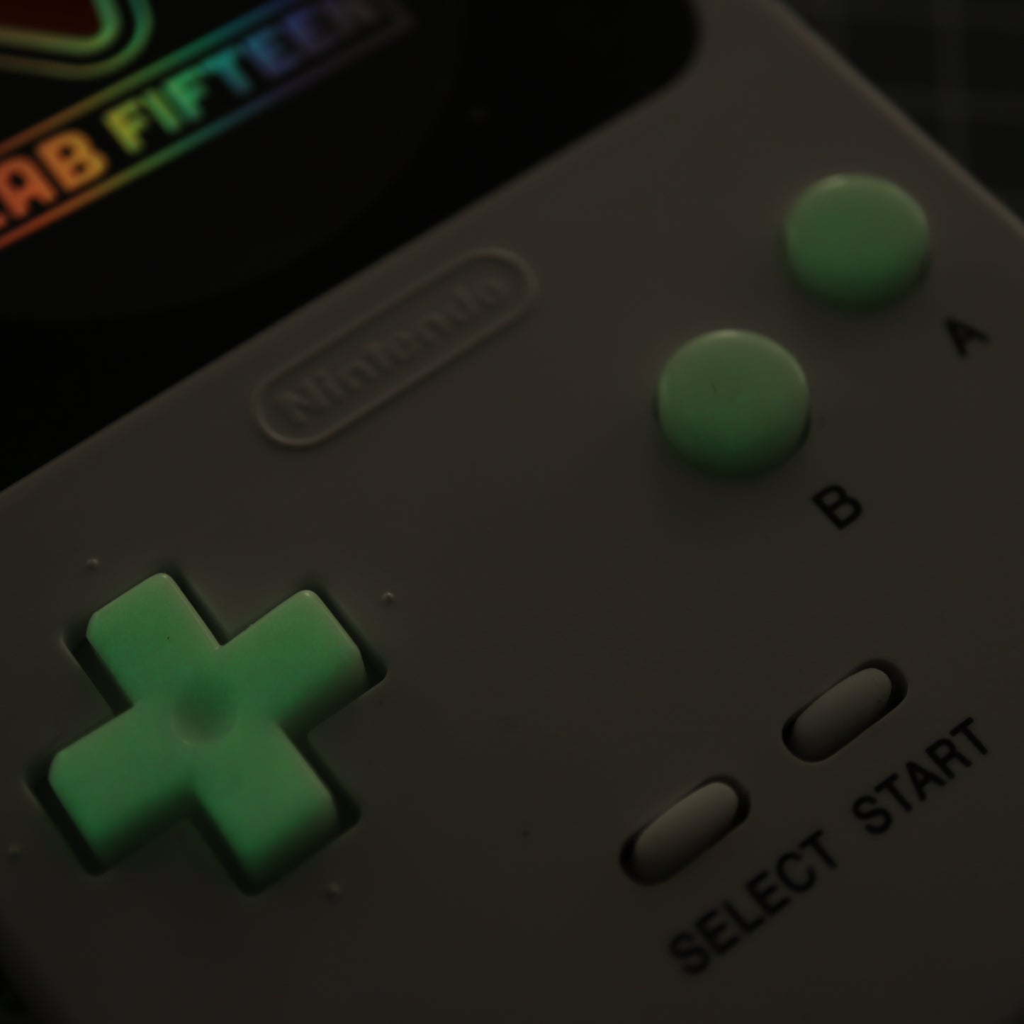 Game Boy Pocket - Custom Button - GITD Green
