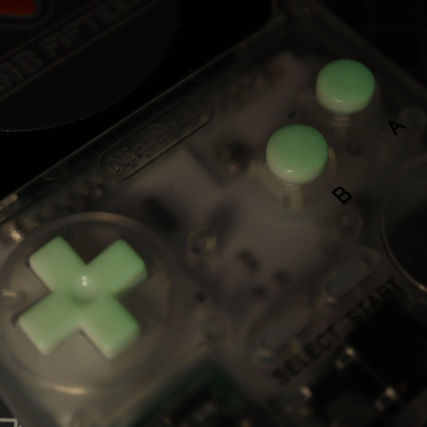 Game Boy Pocket - Custom Button - GITD Green