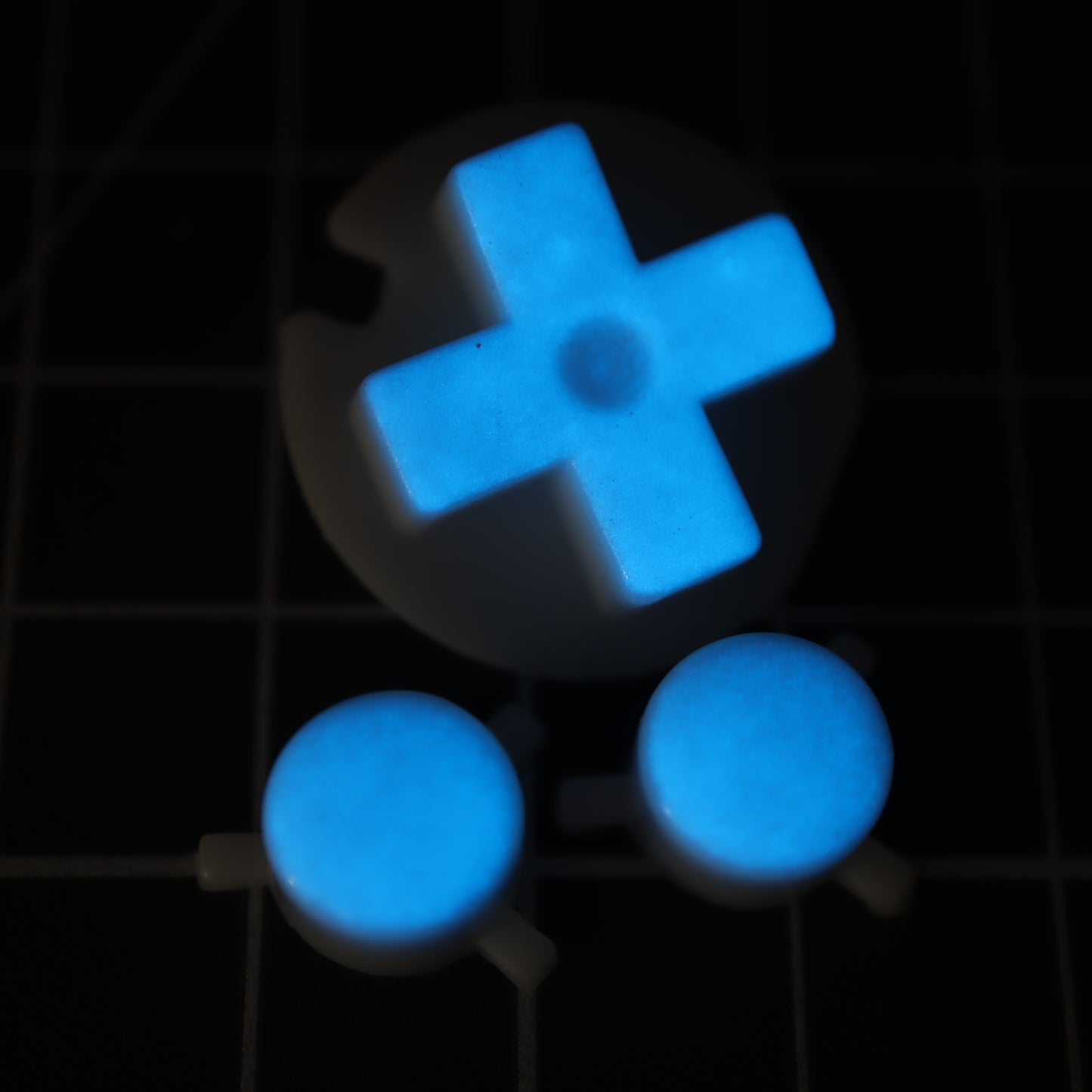 Game Boy Pocket - Custom Button - GITD Blue