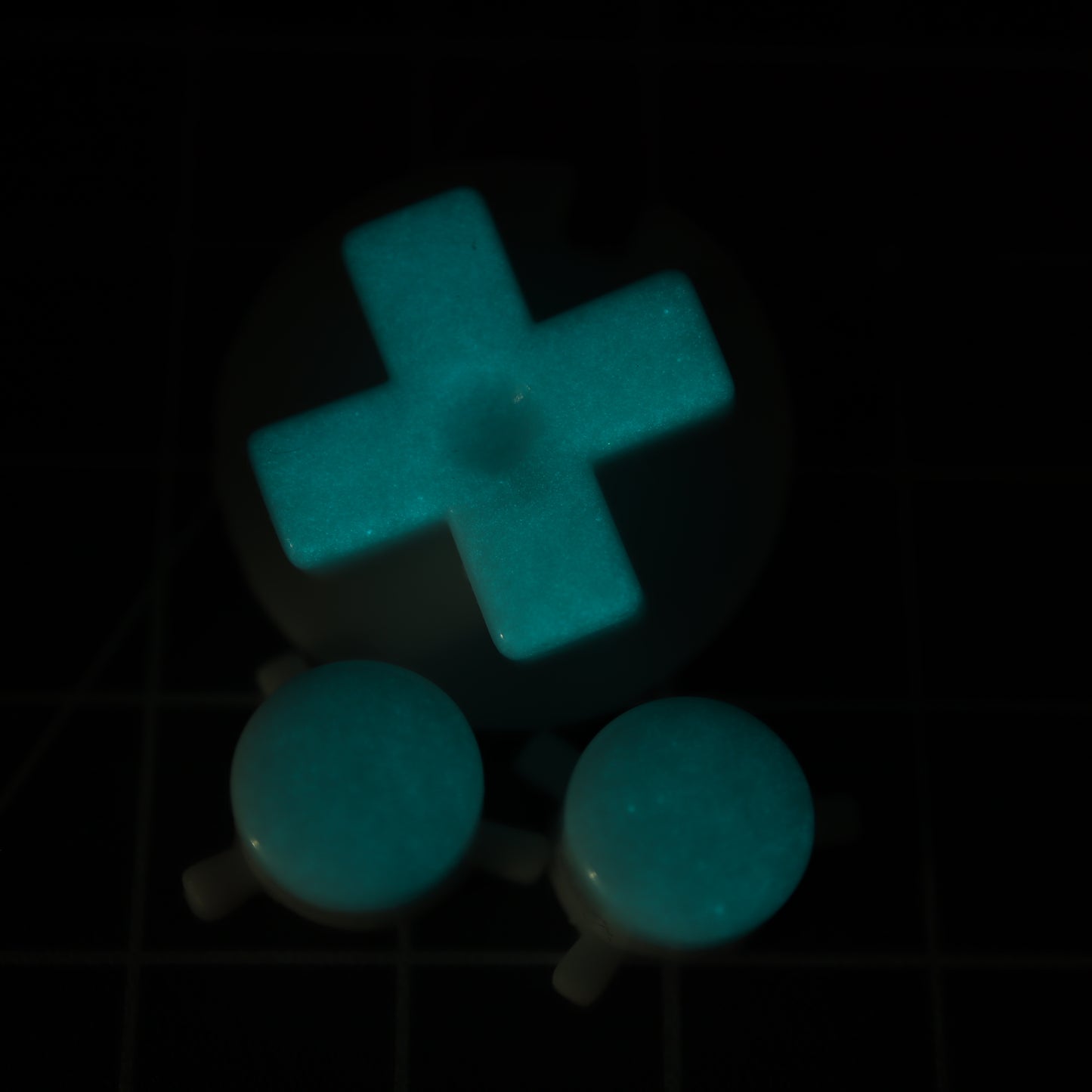 Game Boy Pocket - Custom Button - GITD Aqua