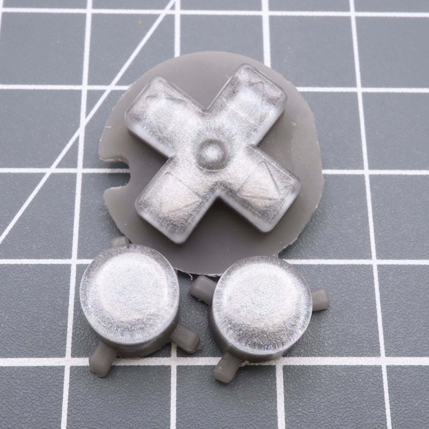 Game Boy Pocket - Custom Button - Metallic Silver