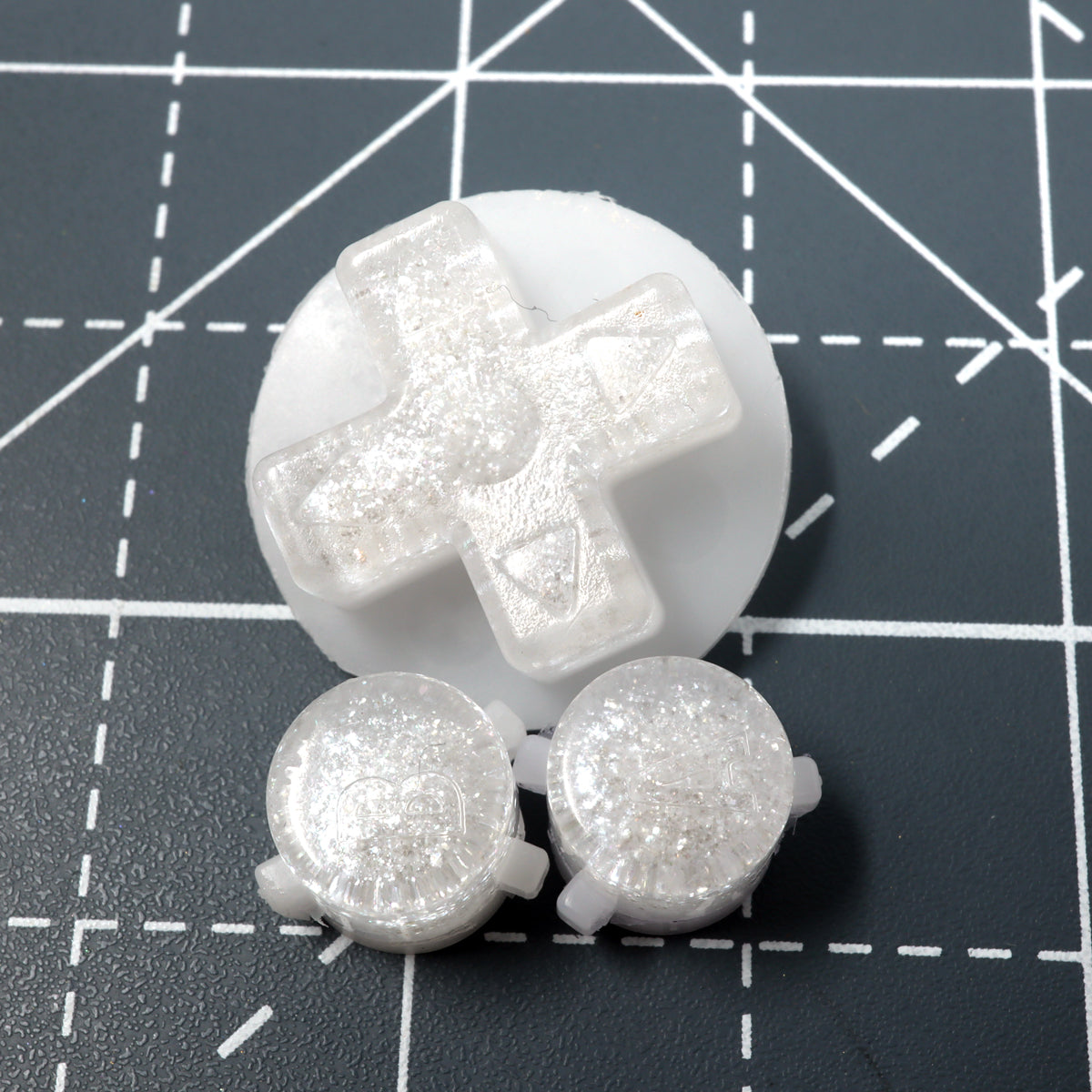 Game Boy Advance - Custom Buttons - White Pearl