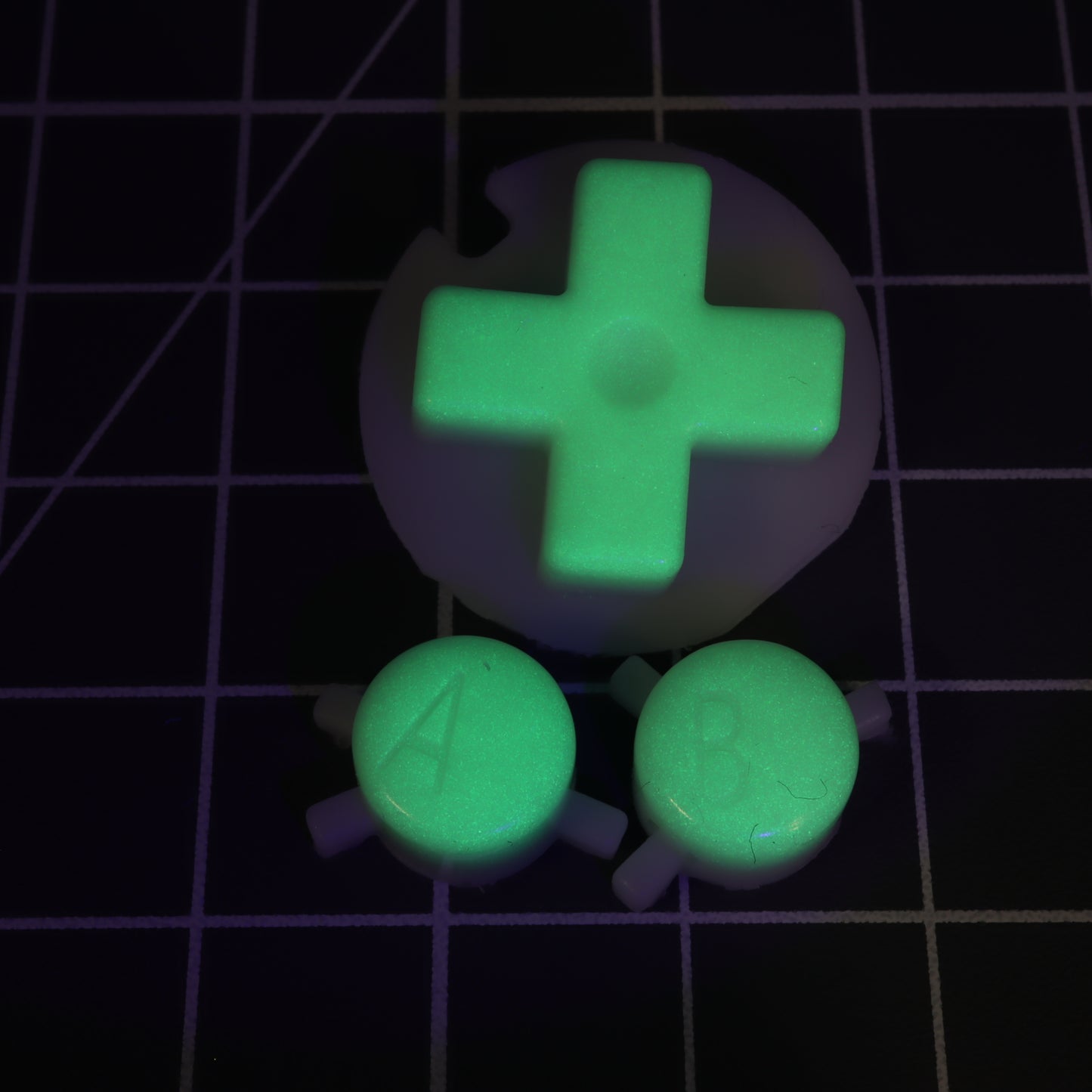 Game Boy Color - Custom Button - GITD Green