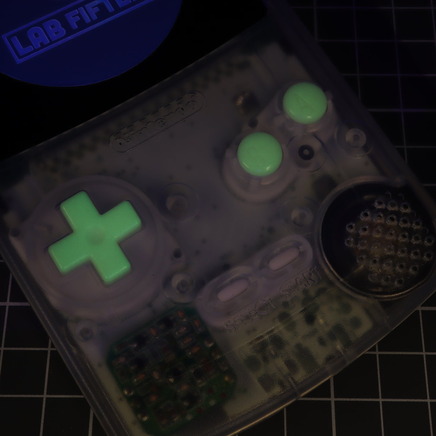 Game Boy Color - Custom Button - GITD Green