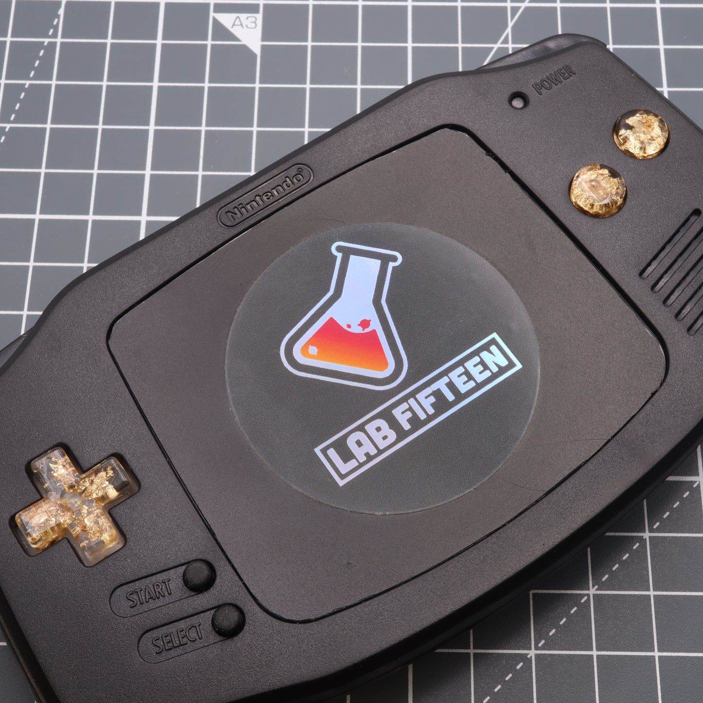 Game Boy Advance - Custom Buttons - Gold Flake