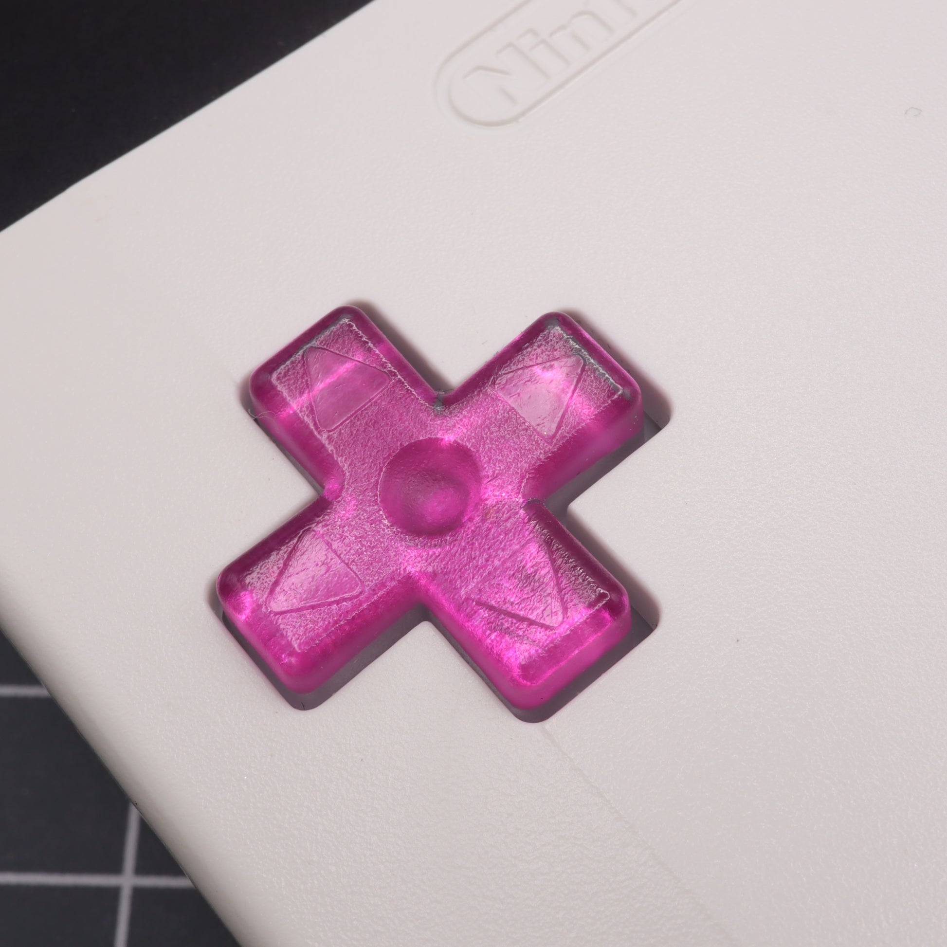 Game Boy Color custom resin dpad by lab fifteen co chrome pink colour inside white shell