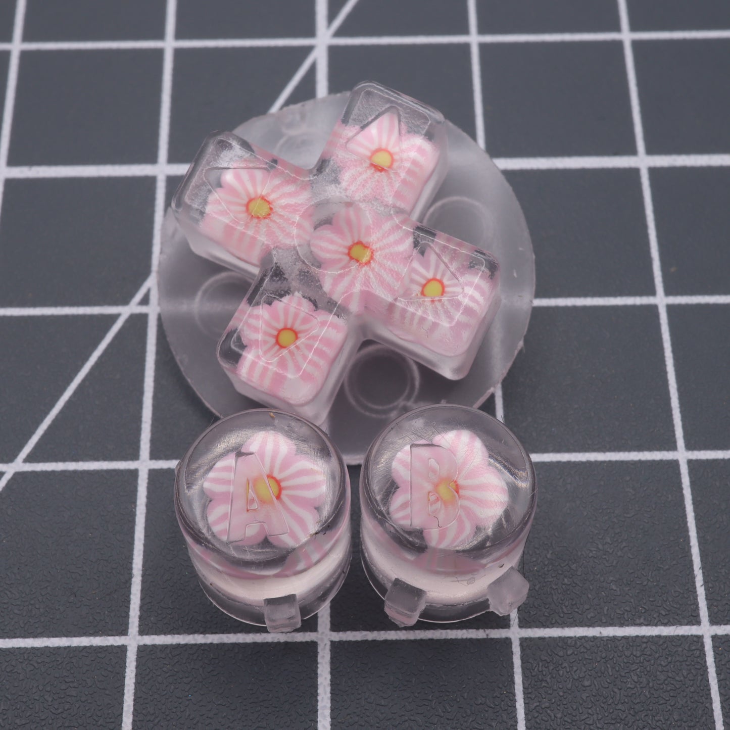 Game Boy Advance - Custom Buttons - Pink Blossom