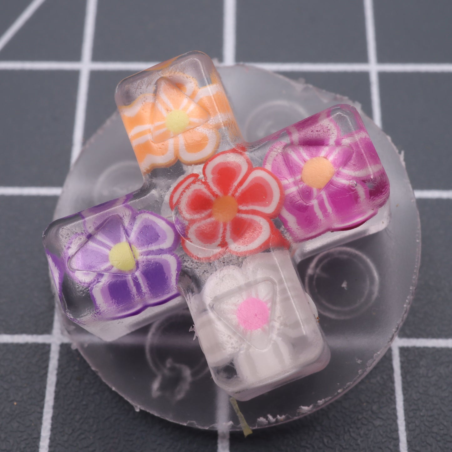 Game Boy Advance - Custom Buttons - Rainbow Pansies