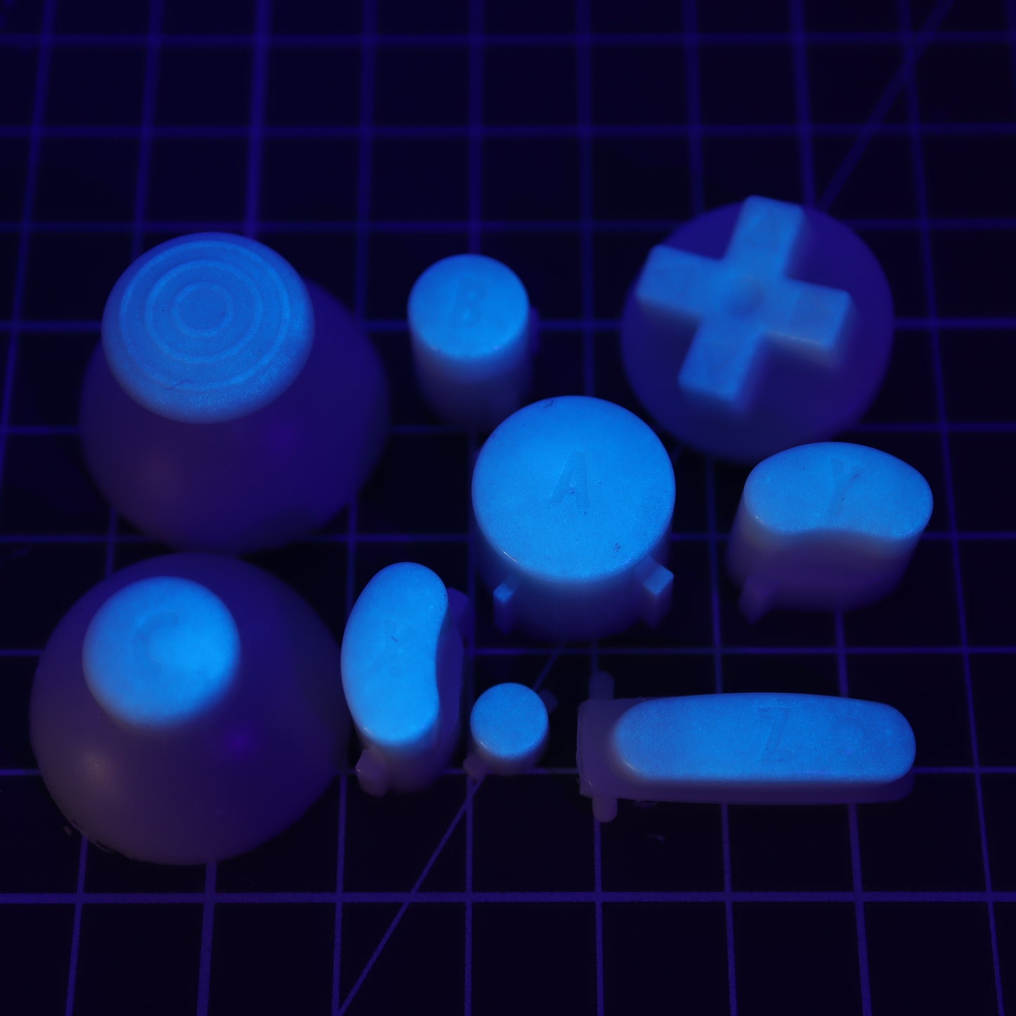 GameCube - Custom Button - GITD Blue