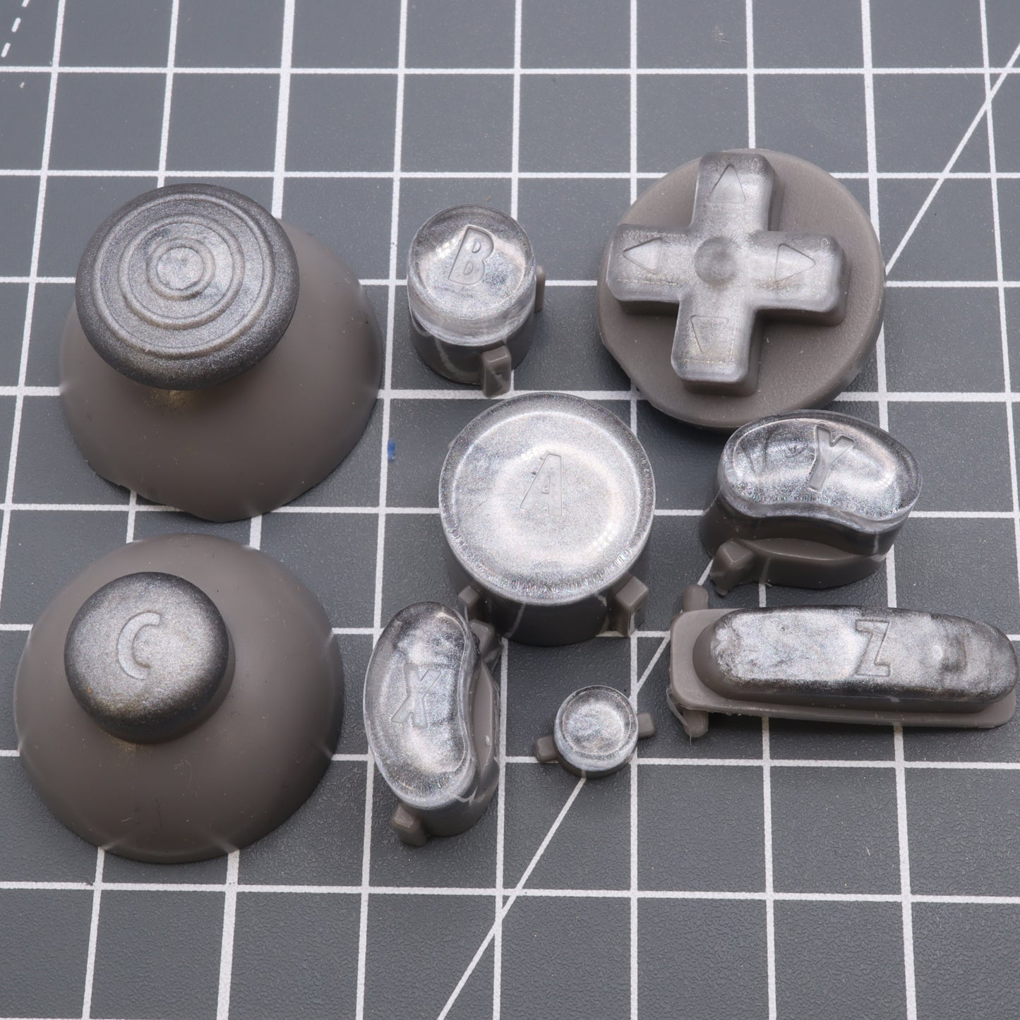 GameCube - Custom Button - Metallic Silver