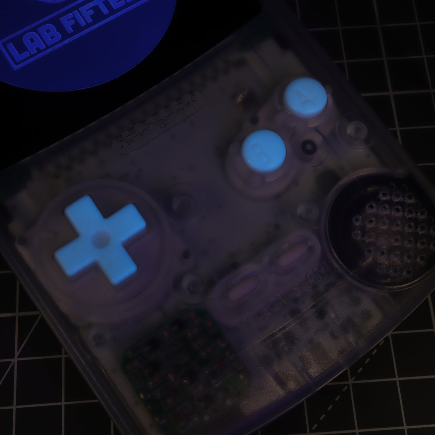 Game Boy Color - Custom Button - GITD Blue