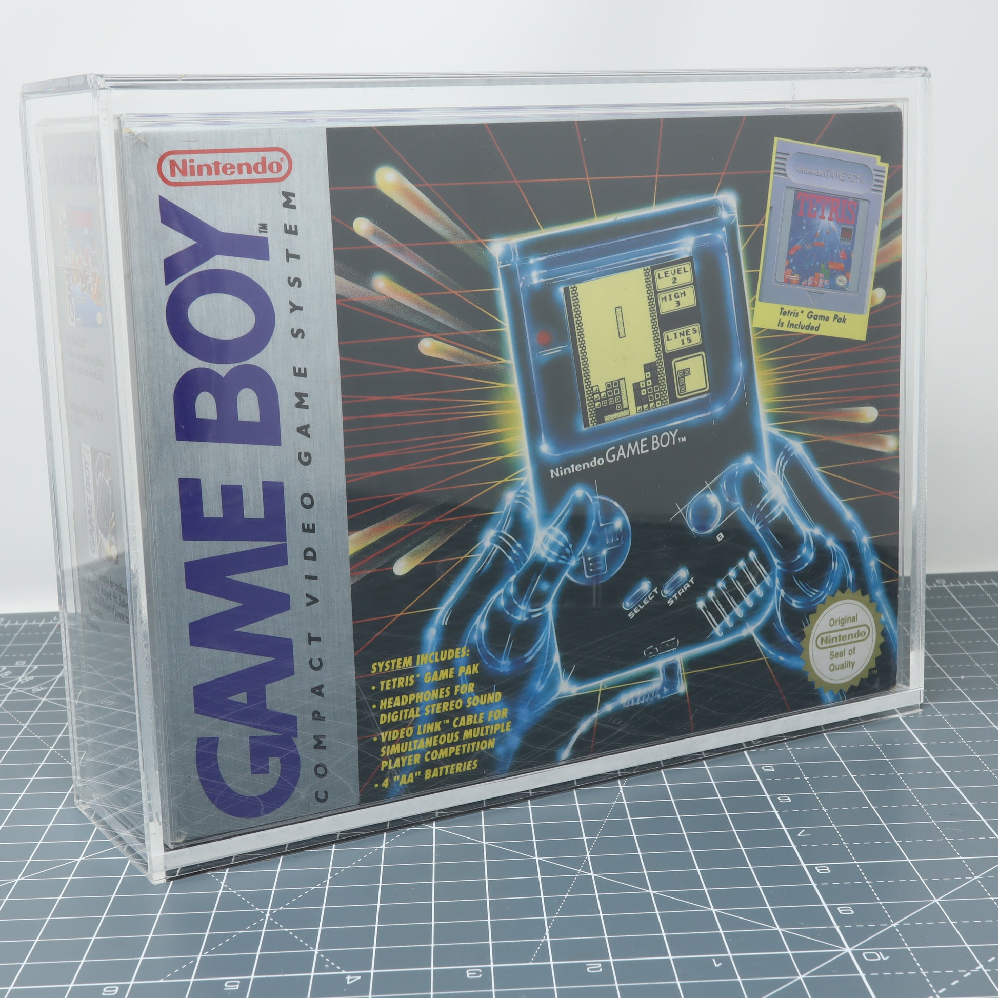 Original Game Boy DMG big box custom acrylic display capsule displayed