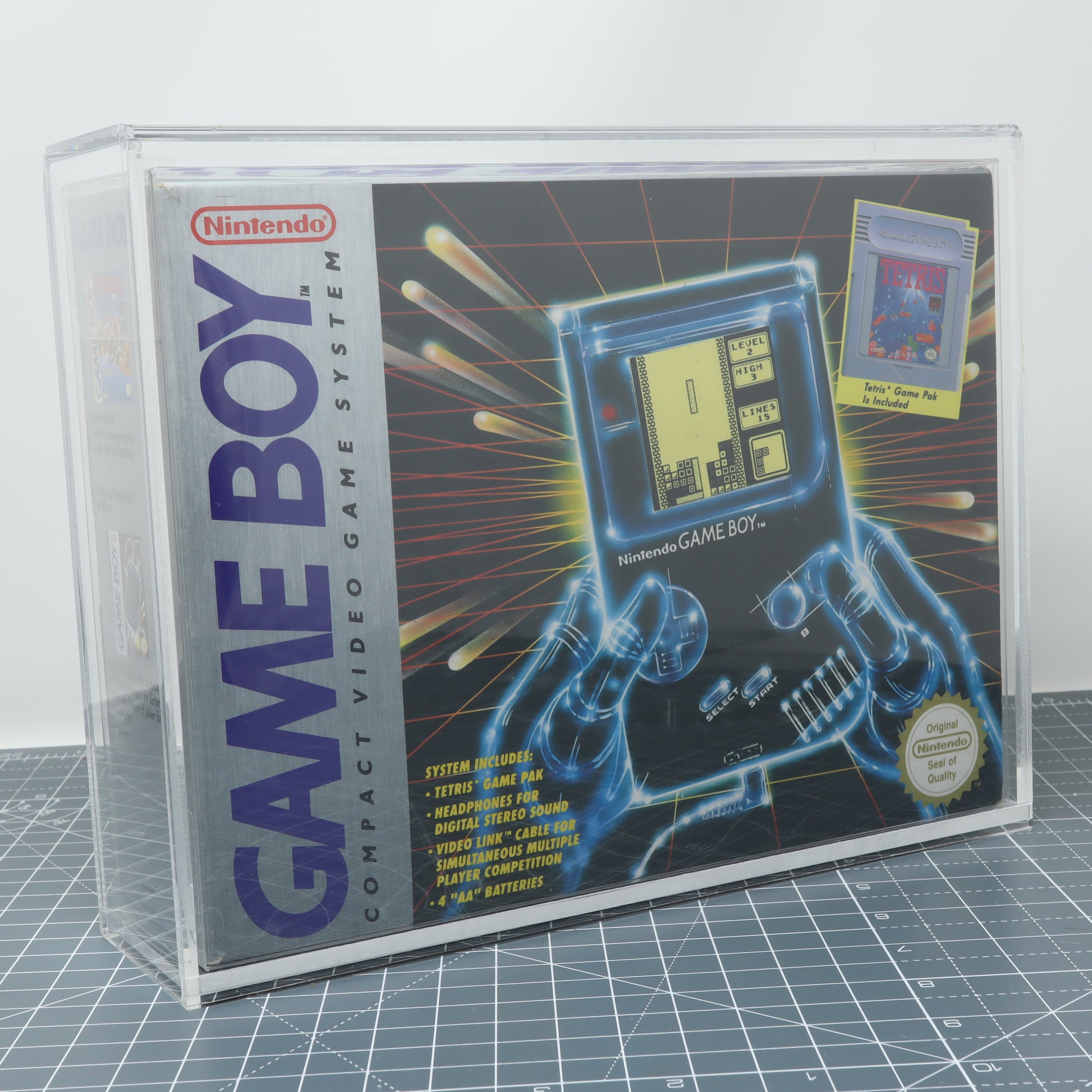 Original Game Boy DMG big box custom acrylic display capsule front image