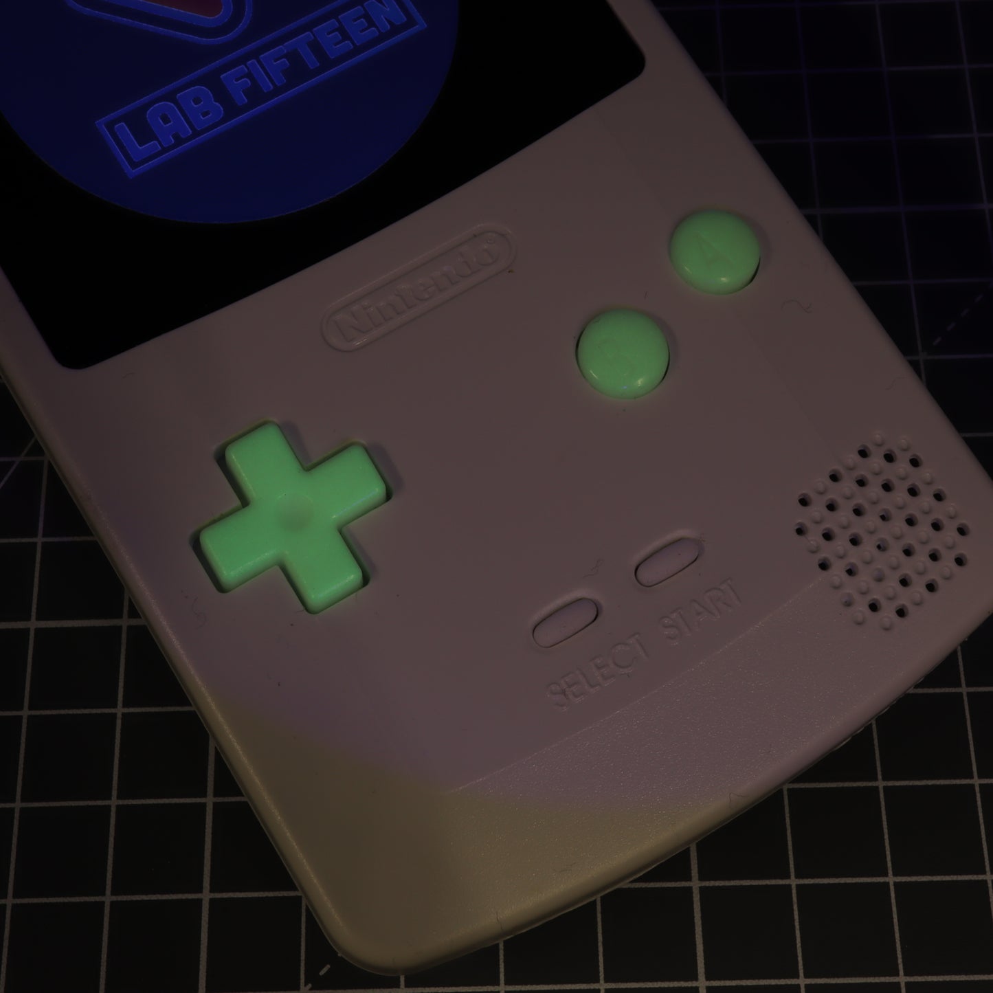 Game Boy Color - Custom Button - GITD Green